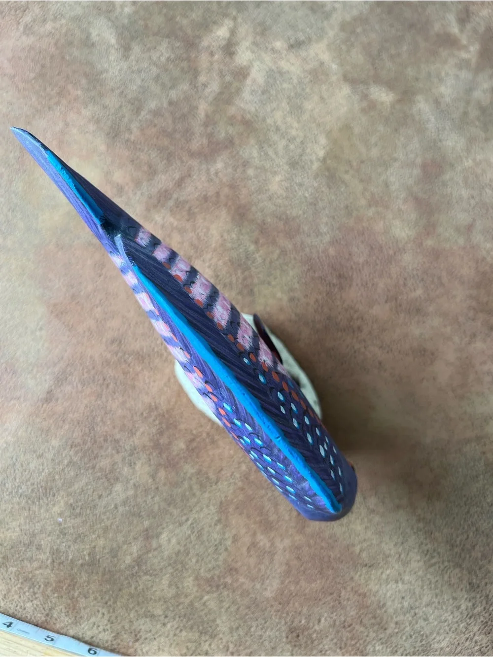 Hand-Painted Purple and Orange Tropical Fish Accent